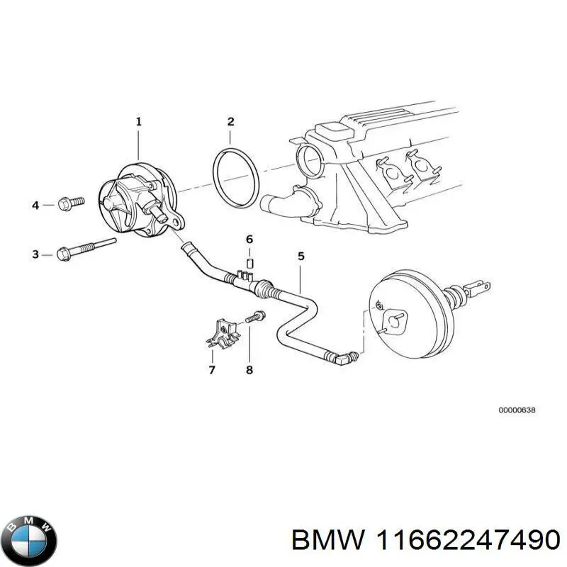 Pompa podciśnienia BMW 11662247490 cena, od 54,54 USD
