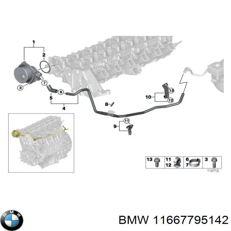 Pompa podciśnienia BMW 11667795142