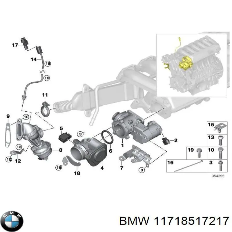 Do koszyka 11718517217 BMW Zawór recyrkulacji spalin EGR