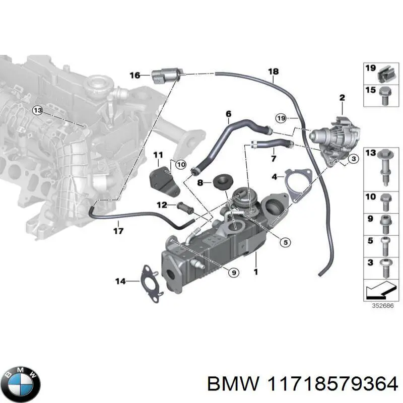 Uszczelka zaworu recyrkulacji EGR do BMW 5 (G31)