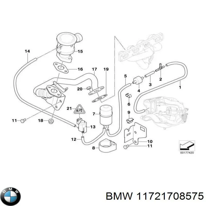 Zawór dopływu powietrza wtórnego BMW 11721708575 cena, od 54,48 USD