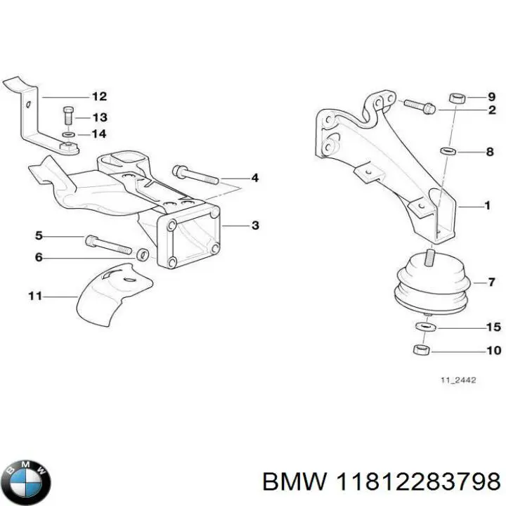 Poduszka (podpora) silnika lewa/prawa BMW 11812283798 cena, od 43,67 USD