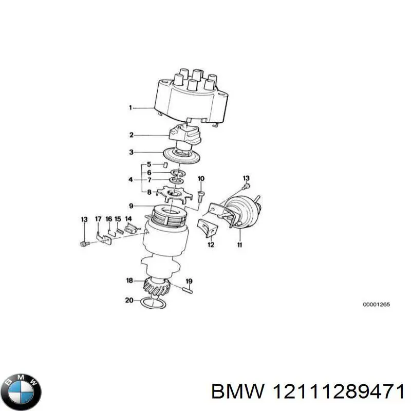 Kopułka rozdzielacza zapłonu 12111289471 BMW