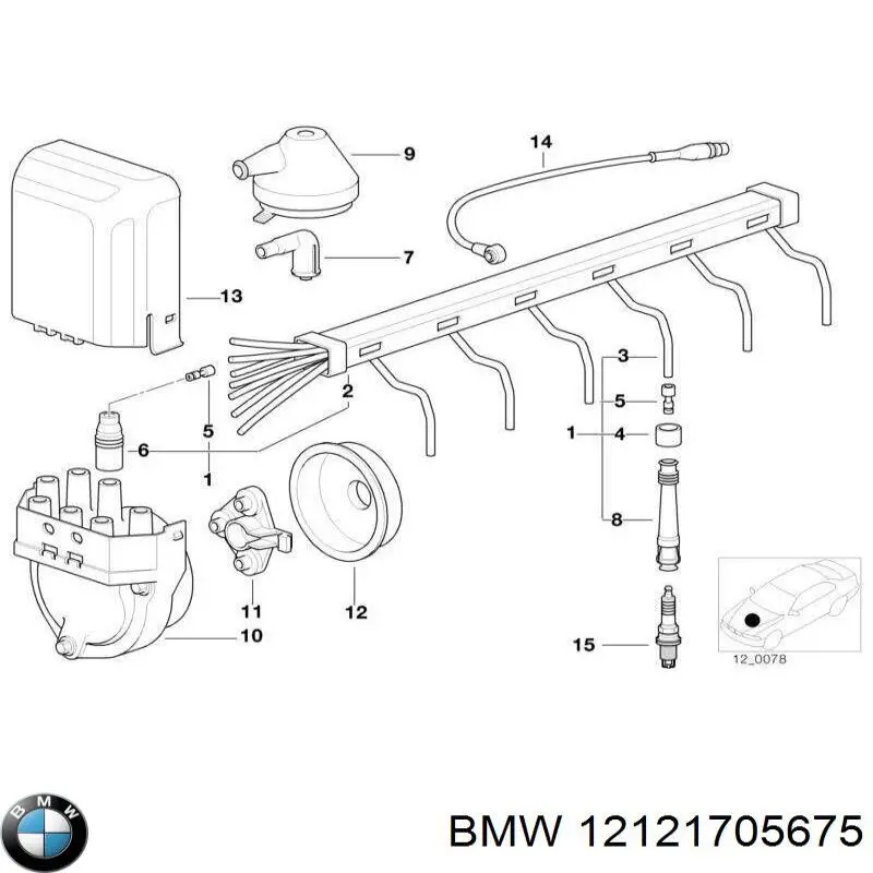 Do koszyka 12121705675 BMW Zestaw przewodów wysokiego napięcia
