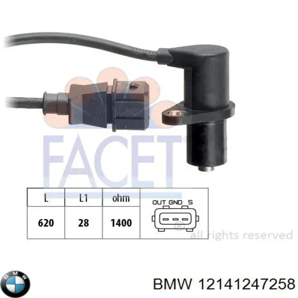 Do koszyka 12141247258 BMW Czujnik położenia wałka rozrządu