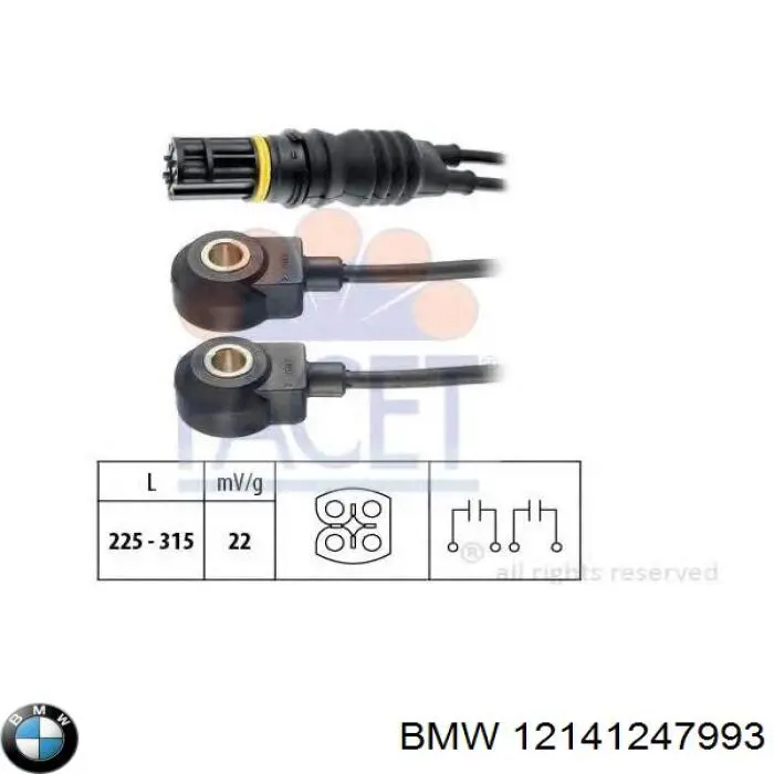 12141247993 BMW Czujnik stukowy (czujnik spalania stukowego)