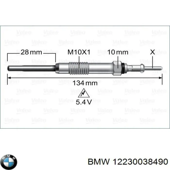 Świeca żarowa BMW 12230038490 cena, od 34,56 USD