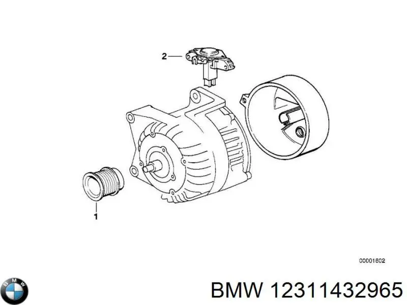 Do koszyka 12311432965 BMW Regulator alternatora (przekaźnik ładowania)