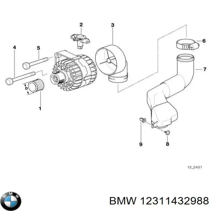 12311432988 BMW Koło pasowe alternatora