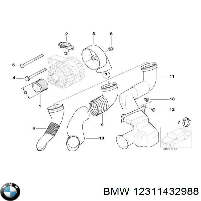 Do koszyka 12311432988 BMW Koło pasowe alternatora