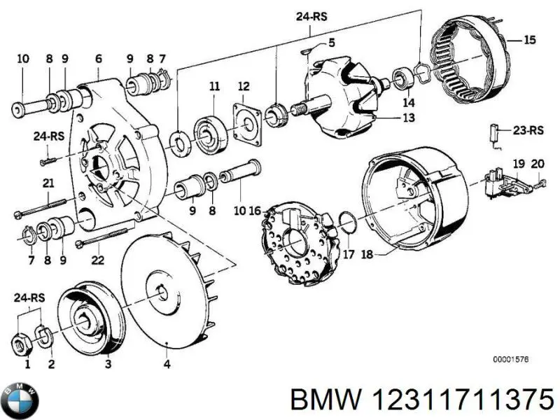 Alternator BMW 12311711375 cena, od 150,64 USD