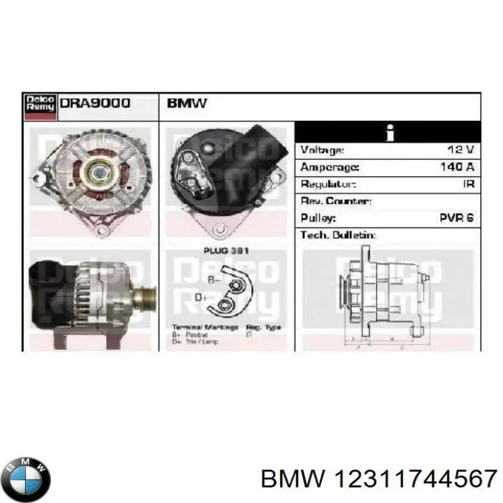Do koszyka 12311744567 BMW Alternator