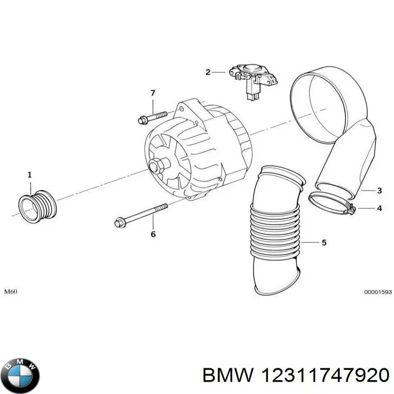 Regulator alternatora (przekaźnik ładowania) 12311747920 BMW