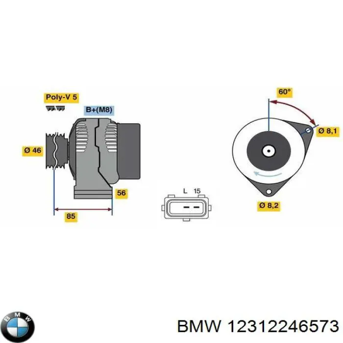 Do koszyka 12312246573 BMW Alternator