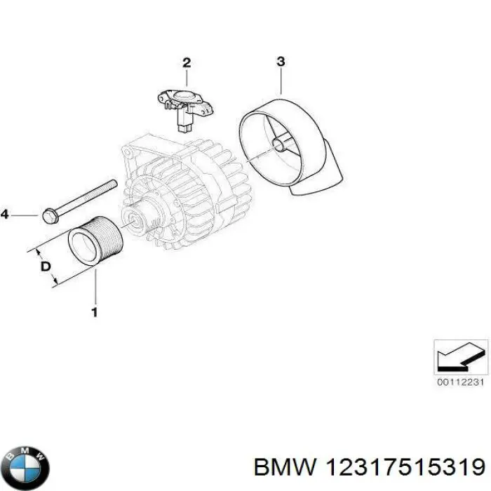 12317515319 BMW Regulator alternatora (przekaźnik ładowania)
