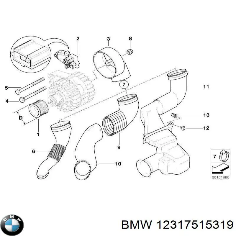 Do koszyka 12317515319 BMW Regulator alternatora (przekaźnik ładowania)