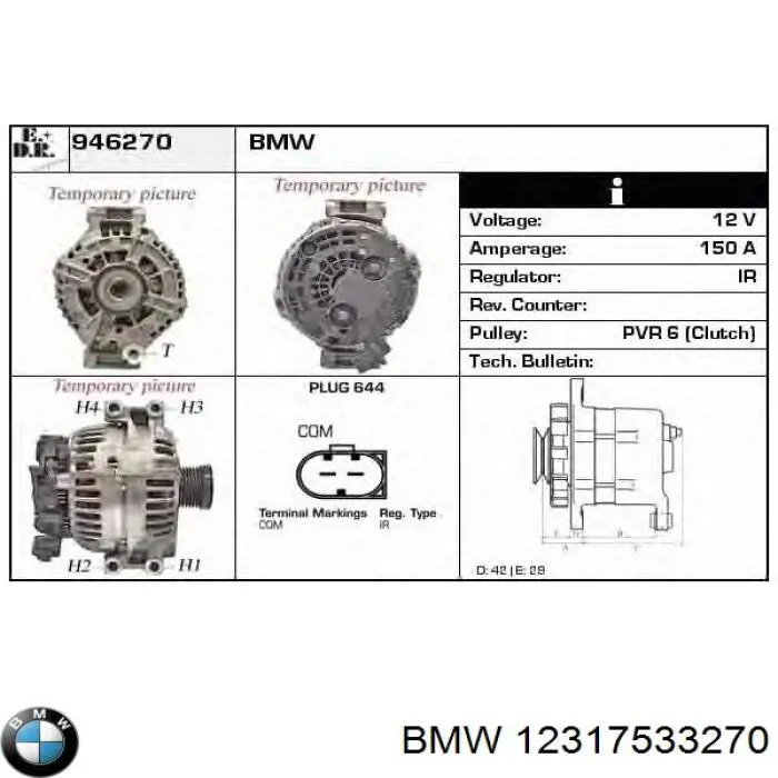 Alternator BMW 12317533270