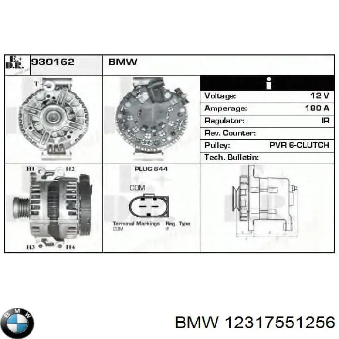 Do koszyka 12317551256 BMW Alternator