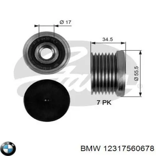 Koło pasowe alternatora 12317560678 BMW