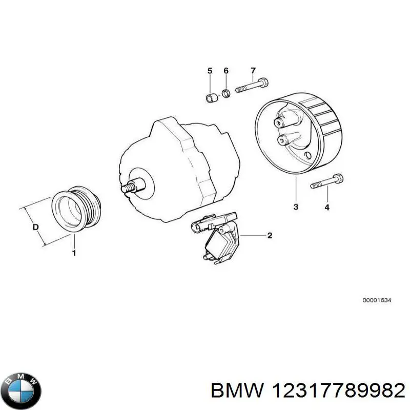 Koło pasowe alternatora 12317789982 BMW