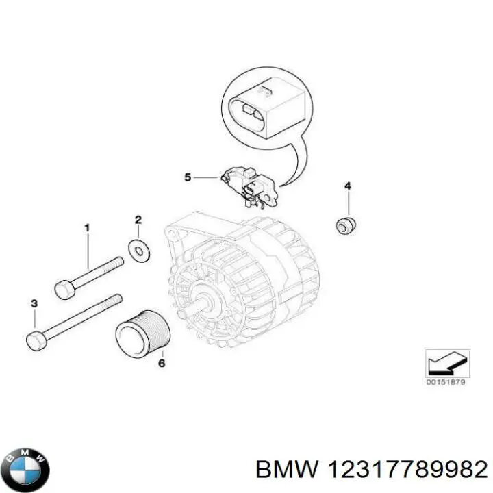 12317789982 BMW Koło pasowe alternatora