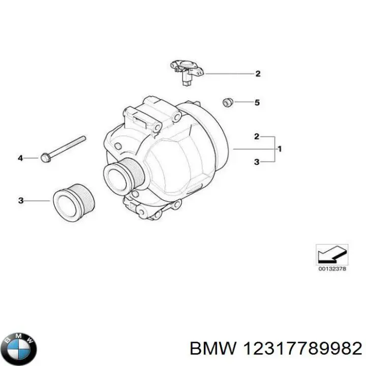 Koło pasowe alternatora 12317789982 BMW