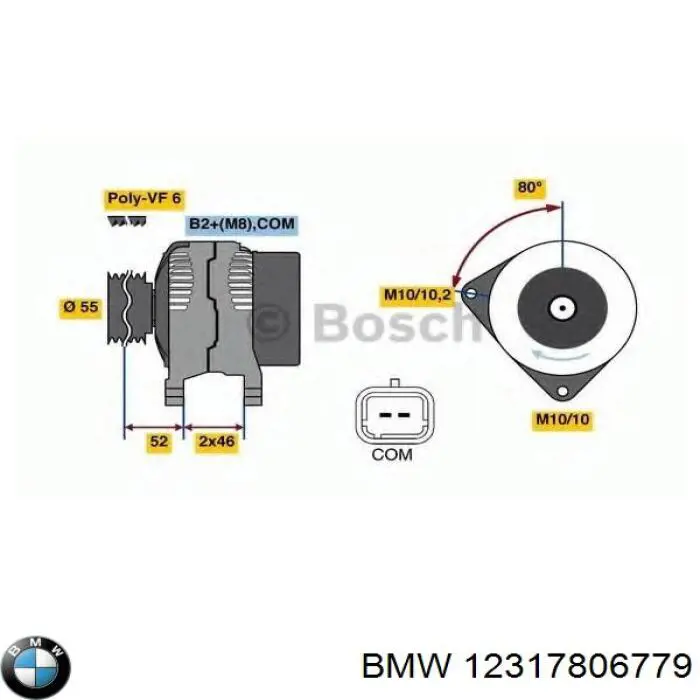 Alternator BMW 12317806779 cena, od 105,56 USD