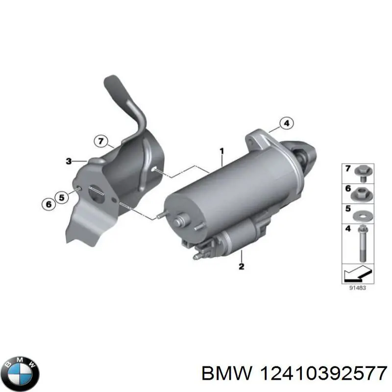 Śruba mocująca rozrusznik do BMW 3 (E90)