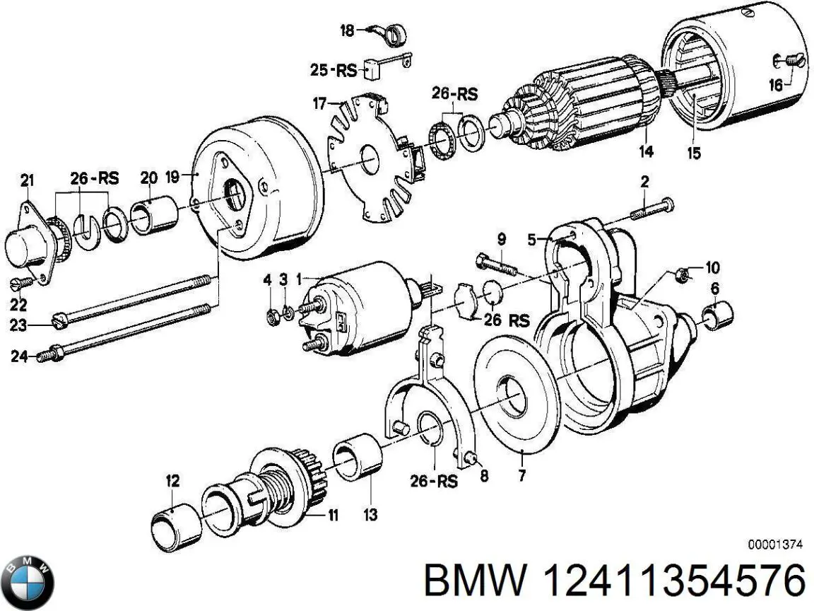 12411354576 BMW szczotka rozrusznika