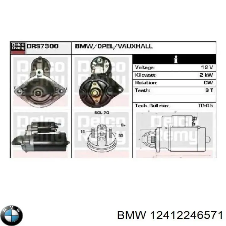 Do koszyka 12412246571 BMW Rozrusznik