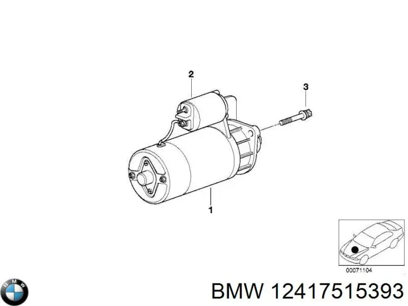Elektromagnes rozrusznika BMW 12417515393 cena, od 4,55 USD