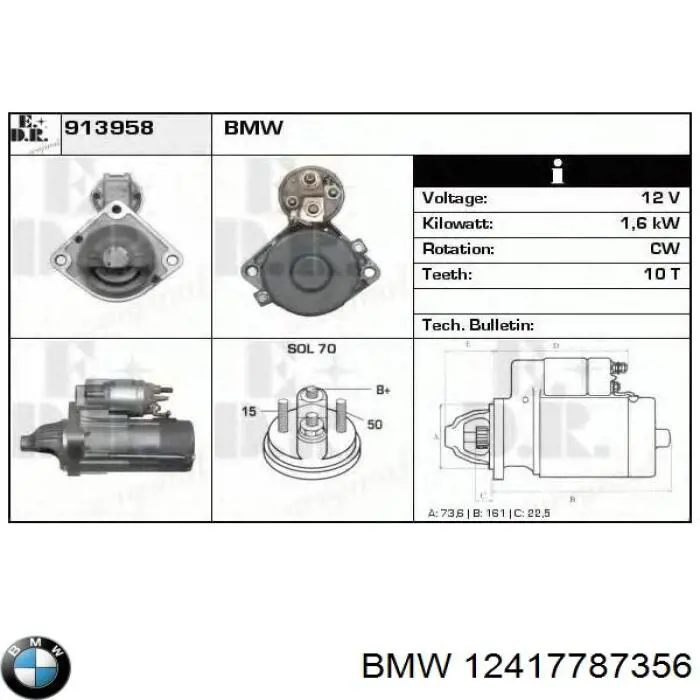 Do koszyka 12417787356 BMW Rozrusznik