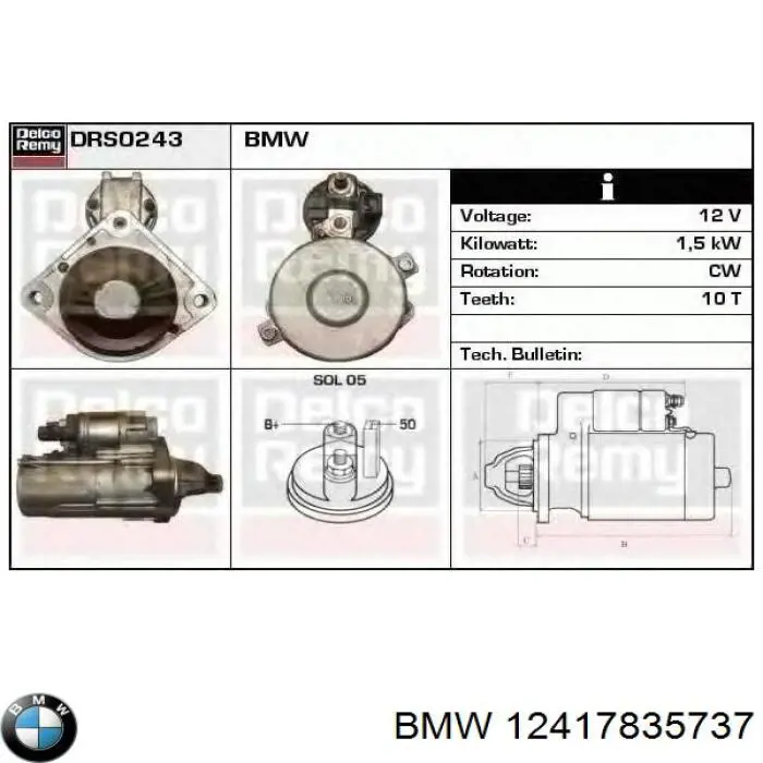 Rozrusznik BMW 12417835737 cena, od 223,11 USD
