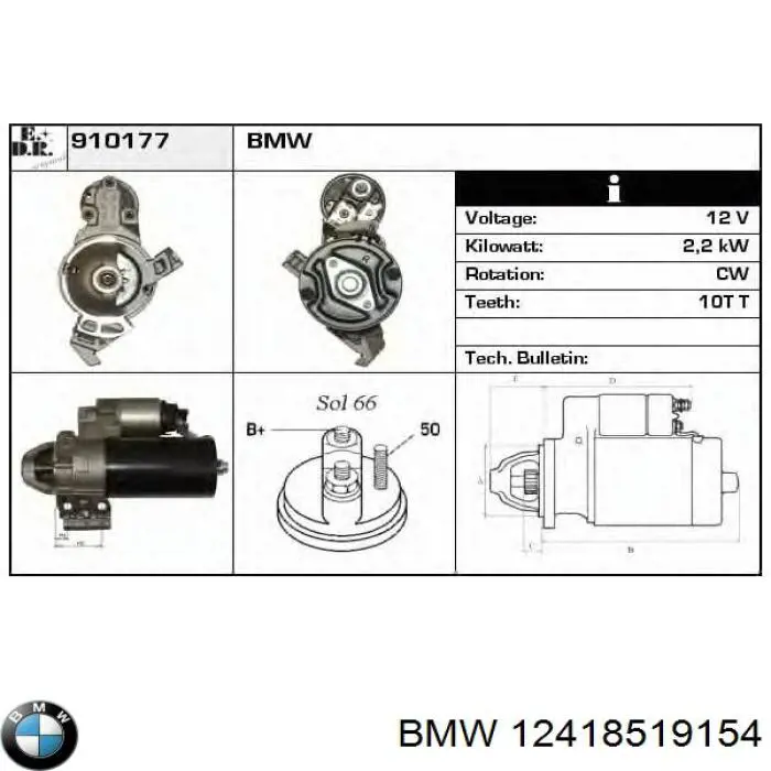 12418519154 BMW Rozrusznik