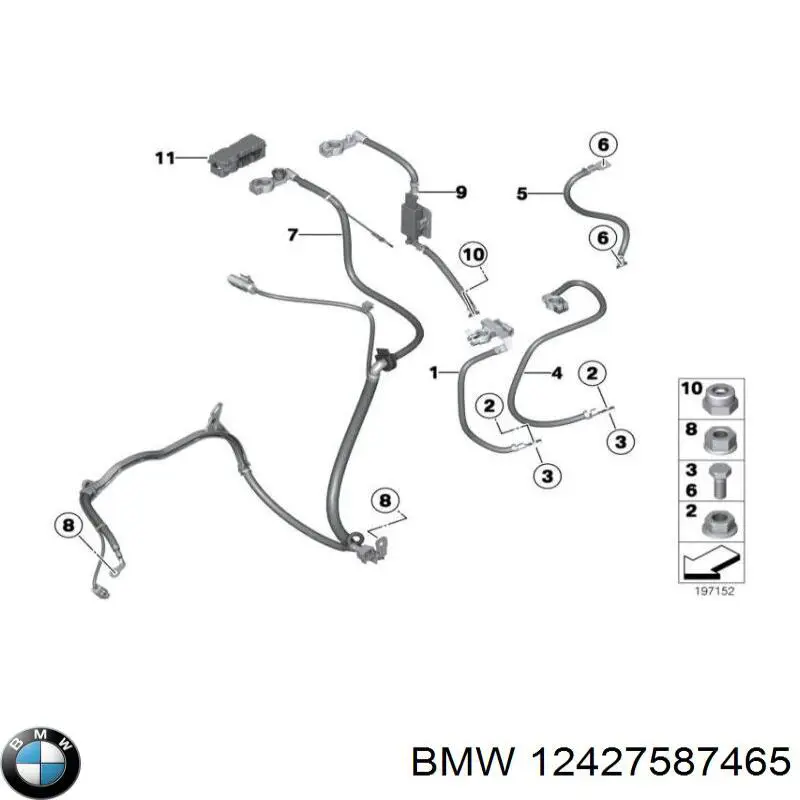 1242760356 BMW przewód masowy akumulatora