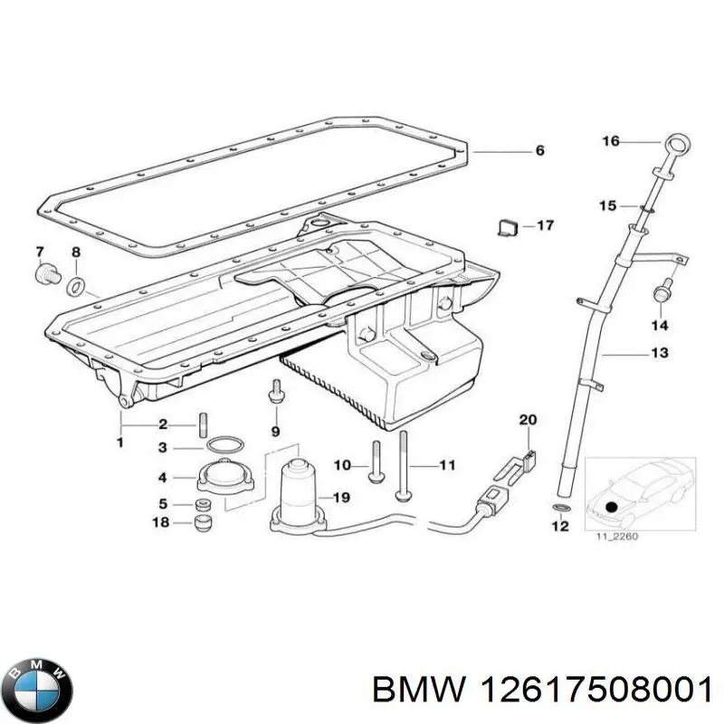 Do koszyka 12617508001 BMW Czujnik poziomu oleju silnikowego