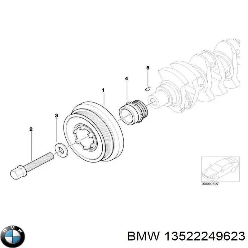 Do koszyka 13522249623 BMW Tłumik drgań łańcucha rozrządu dolny