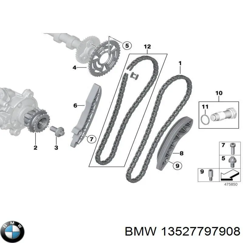 Oś napinacza paska napędowego BMW 13527797908 cena, od 5,23 USD