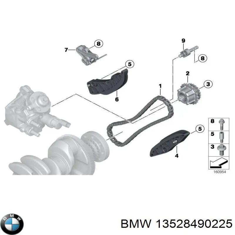 Łańcuch rozrządu dolny BMW 13528490225 cena, od 58,86 USD
