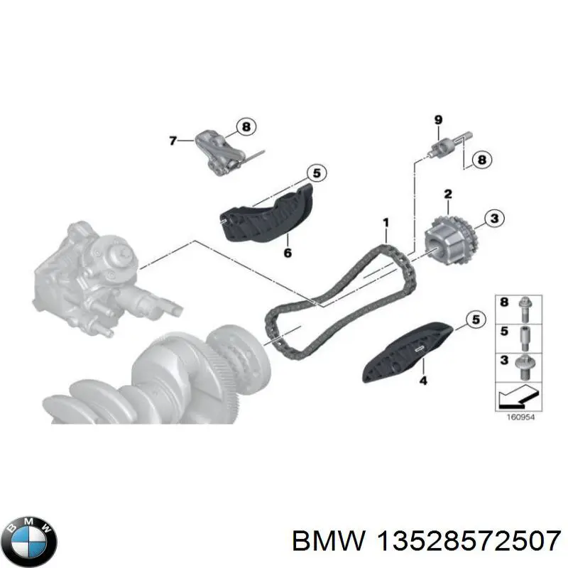 Łańcuch rozrządu, zestaw BMW 13528572507 cena, od 133,72 USD