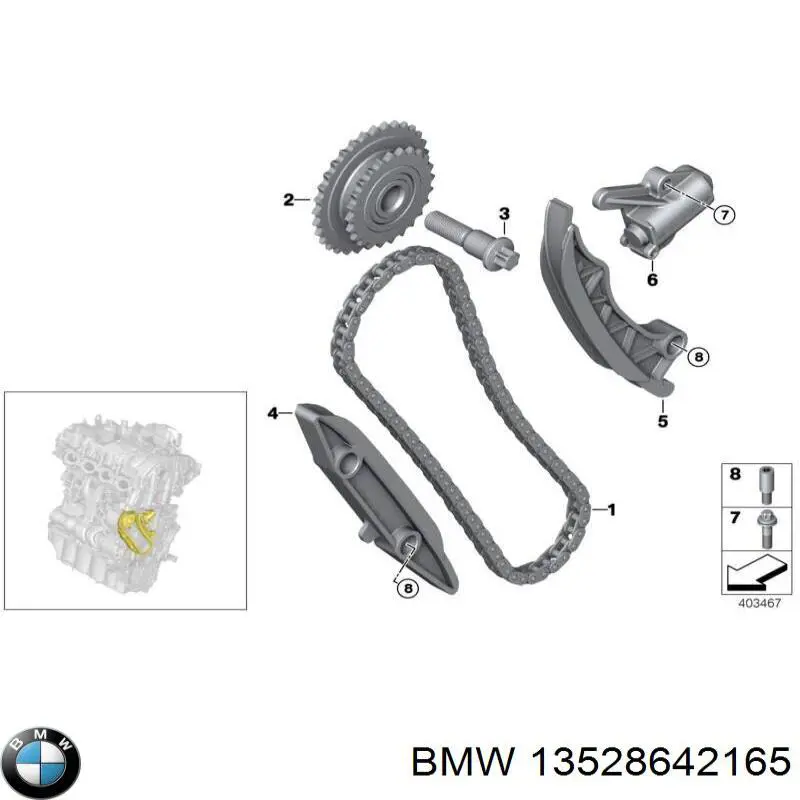 13528642165 BMW Koło zębatewalcowe wałka rozrządu silnika