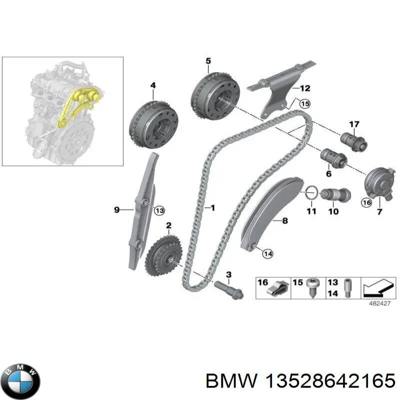 Koło zębatewalcowe wałka rozrządu silnika BMW 13528642165 cena, od 113,17 USD
