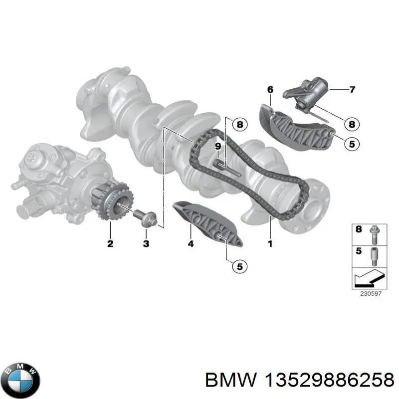 13529886258 BMW łańcuch pompy wtryskowej