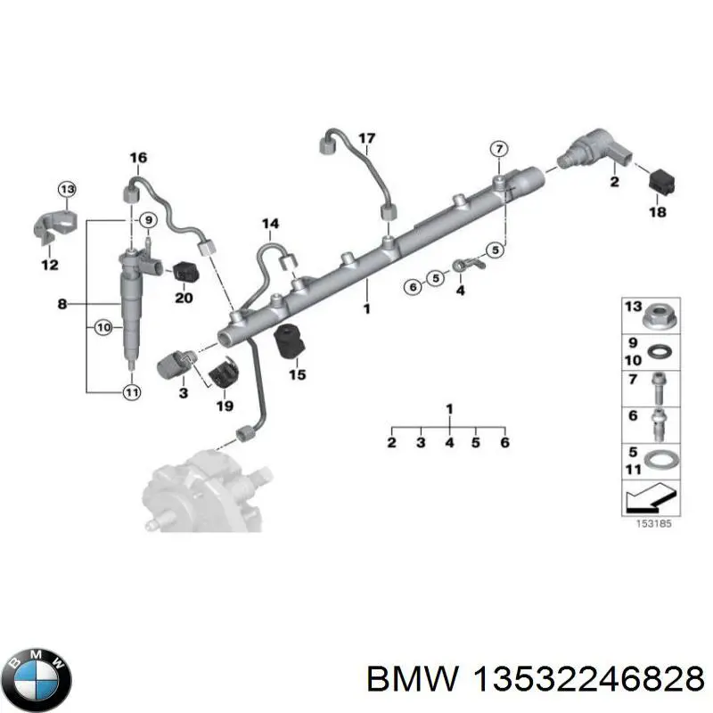 Do koszyka 13532246828 BMW Wtryskiwacz paliwa
