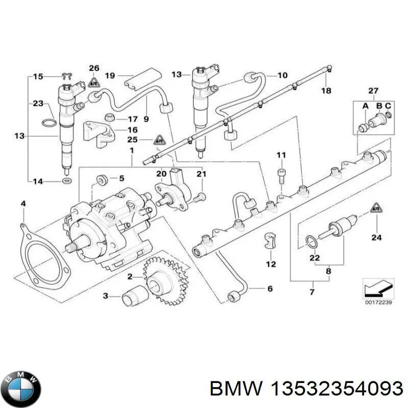 Wtryskiwacz paliwa BMW 13532354093 cena, od 143,42 USD