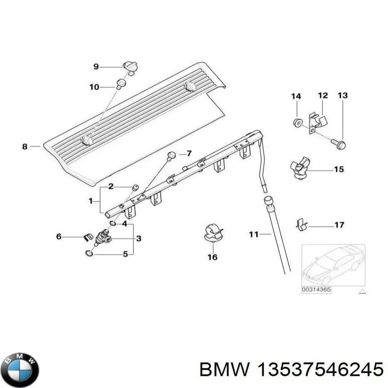 Wtryskiwacz paliwa 13537546245 BMW