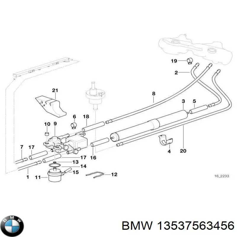 13537563456 BMW Rurka paliwa, zwrotna od wtryskiwaczy