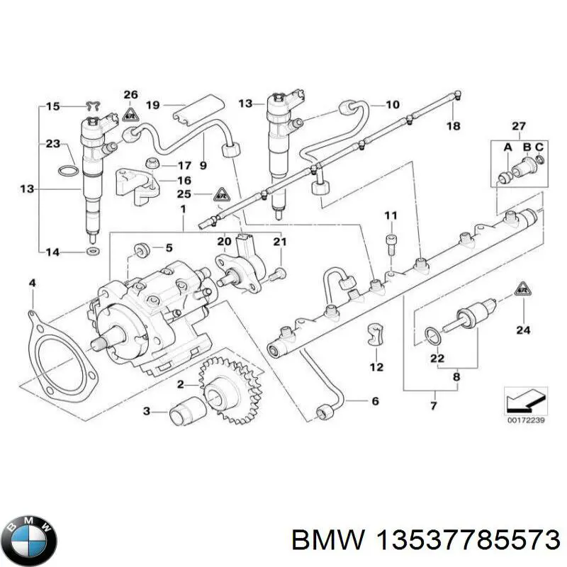 Wtryskiwacz paliwa BMW 13537785573 cena, od 121,96 USD