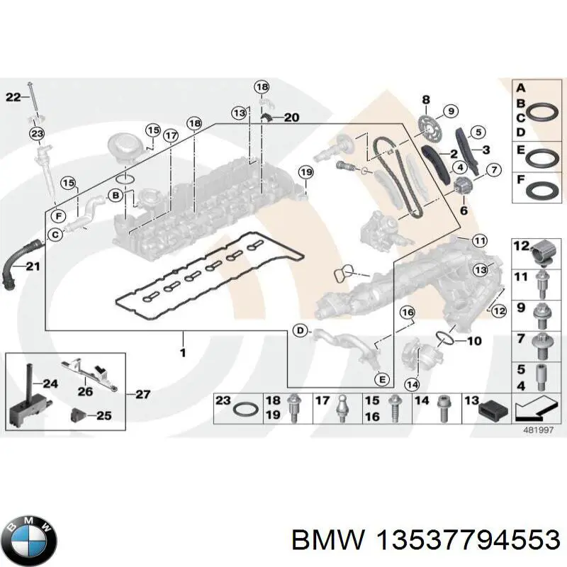 Pierścień uszczelniający króciec rury tłocznej wtryskiwacza BMW 13537794553 cena, od 4,01 USD