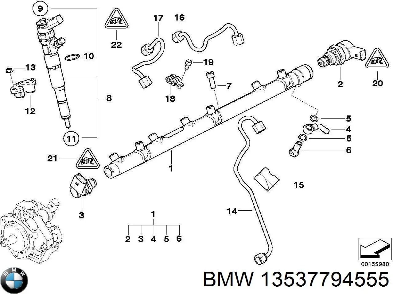 13537794555 BMW wtryskiwacz paliwa